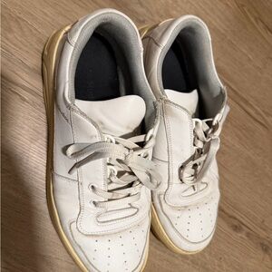 Acne Off-White Leather Lace-Up Sneakers